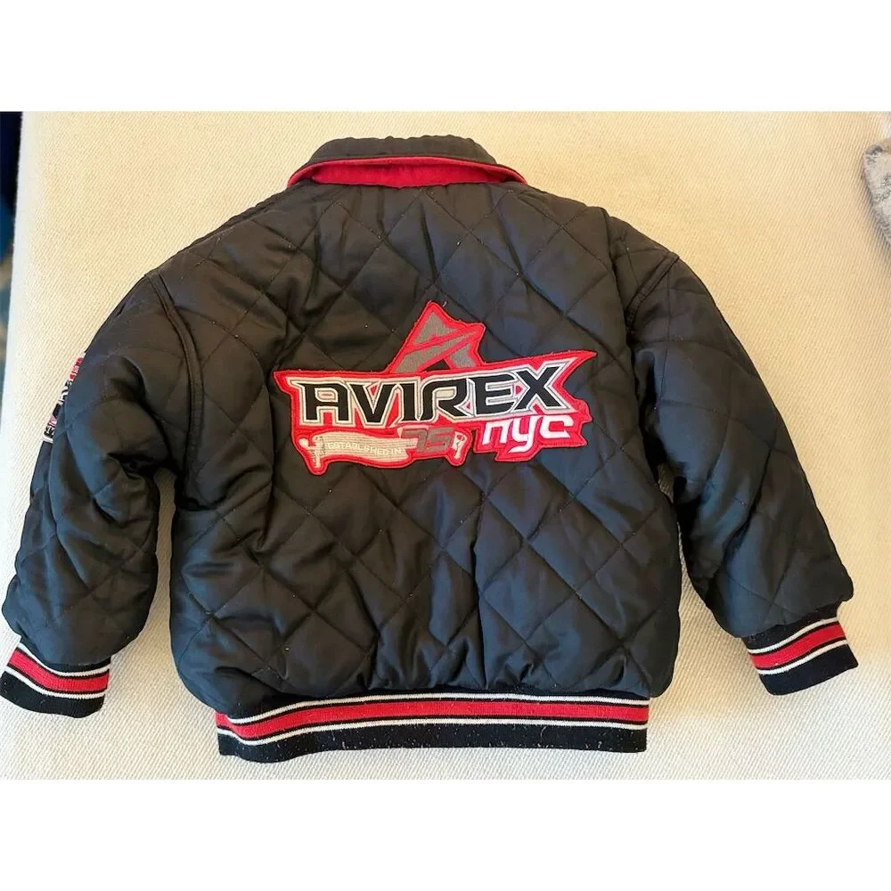 Children’s‎ Avirex Vintage REVERSIBLE Varsity Bomber Jacket Snap Closure Size 4